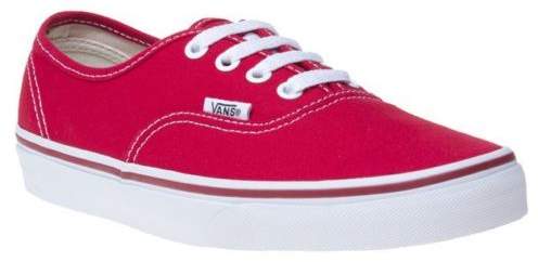 New Boys Red Authentic Canvas Trainers Lace Up