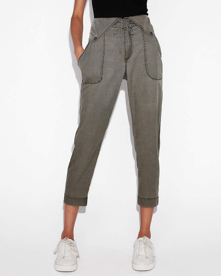 High Waisted Snap Front Soft Jogger Pant