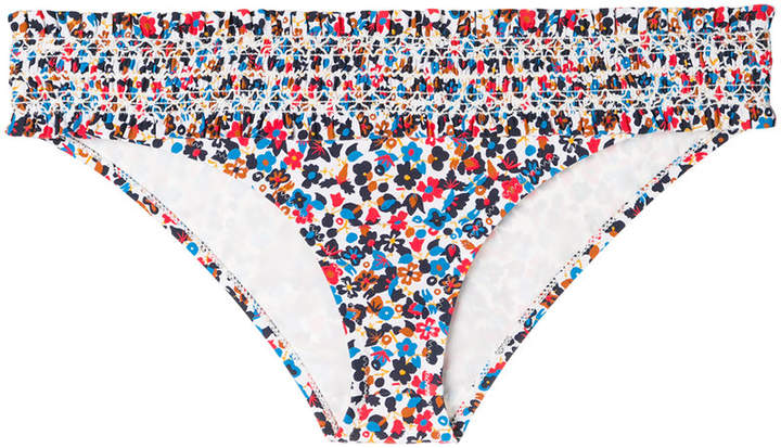 floral print ruffled bikini bottoms