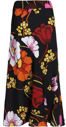 Floral-Print Crepe Maxi Skirt