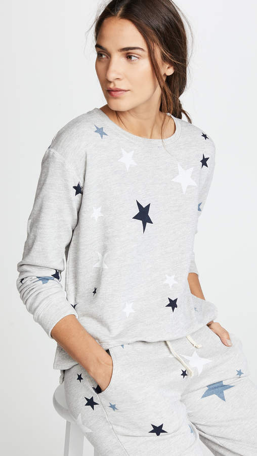 Stars High Low Slit Sweatshirt