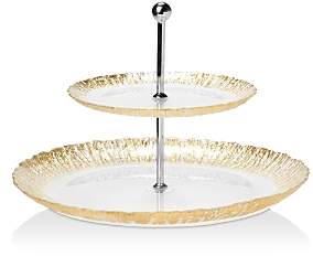 Rufolo Glass Gold Two Tiered Plate