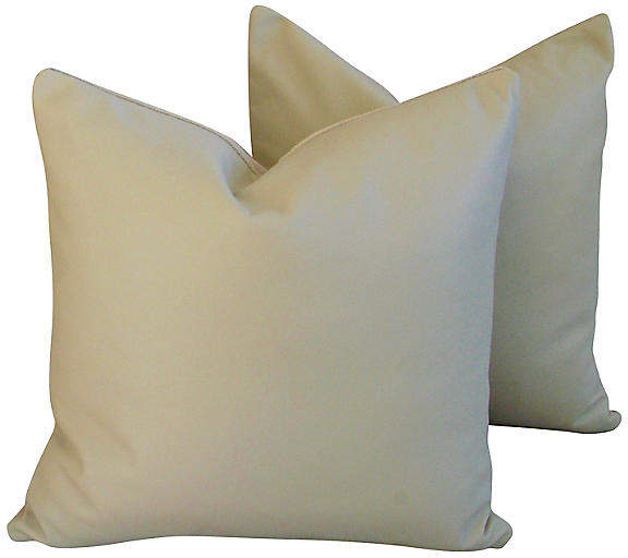 Italian Sand Leather/Velvet Pillows