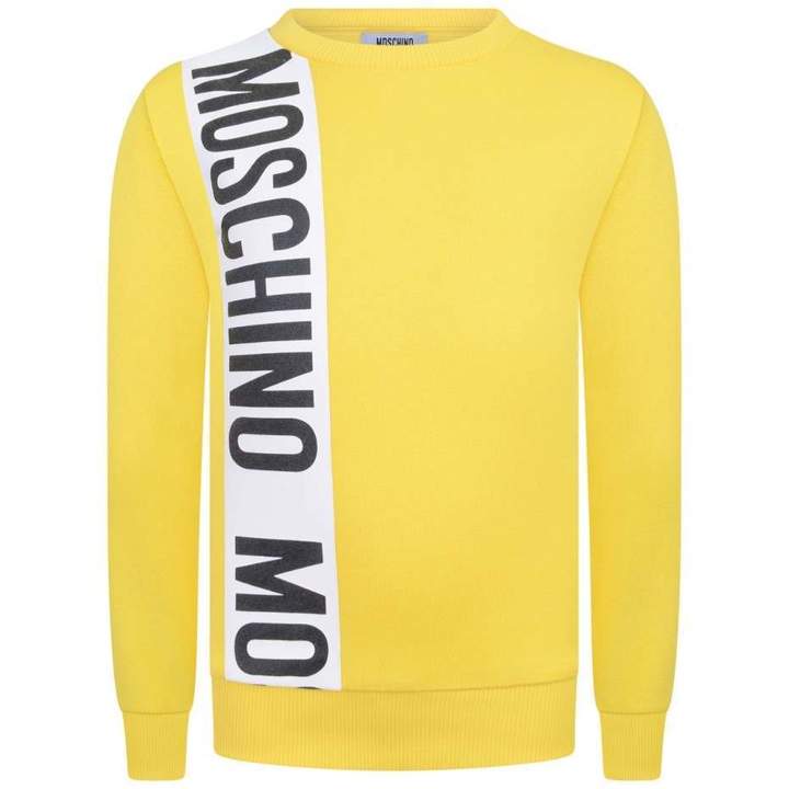 MoschinoBoys Yellow Logo Print Sweater
