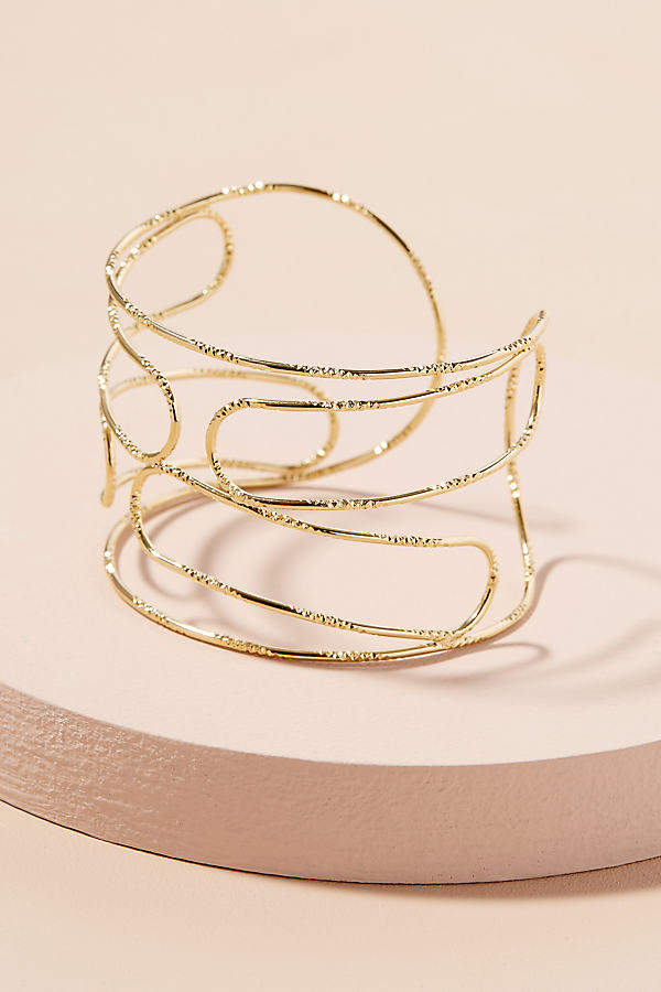 Ida Breites, geformtes Armband - Gold