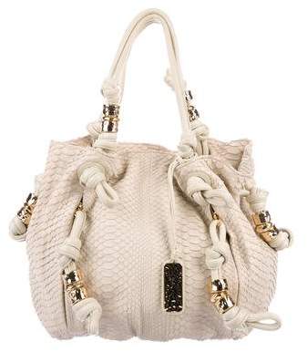 Michael Kors Leather-Trimmed Python Tote - NEUTRALS - STYLE