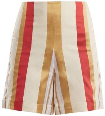 ZEUS + DIONE Petra striped silk-blend shorts