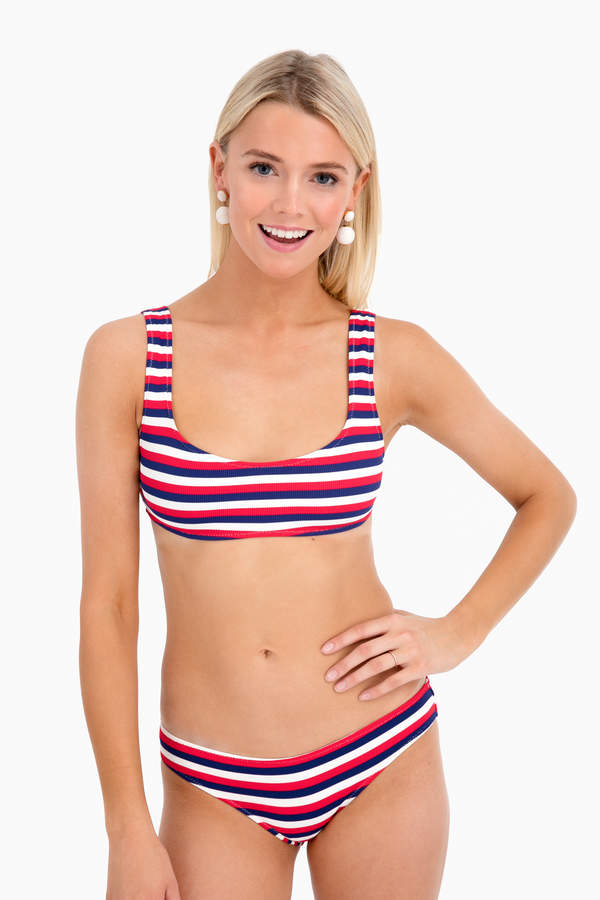 Solid Striped Elle Bikini Top