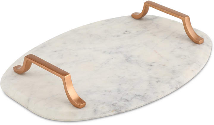 Marble Serving Board with Copper-Finish Handles