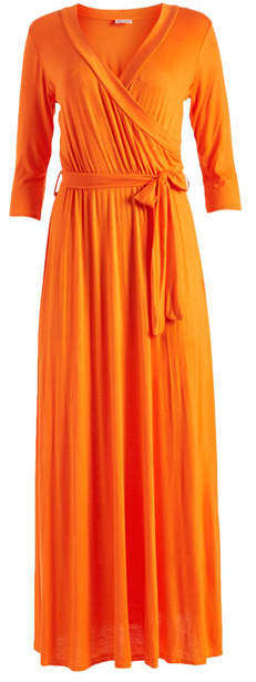 Orange Tie-Waist Maxi Dress - Women & Plus