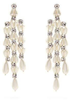 Faux-pearl and crystal drop earrings