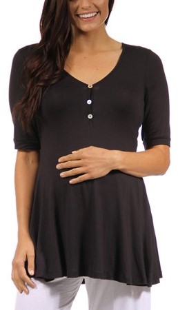 Women's Henley Neck Maternity Tunic