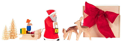 Santa & Deer Wooden Gift Box Set