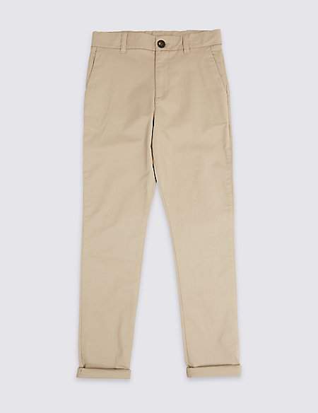 Additional Length Cotton Chinos with Stretch (3-16 Years)