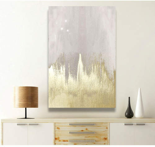 Willa Arlo Interiors 'Offwhite Starry Night' Painting Print on Wrapped Canvas