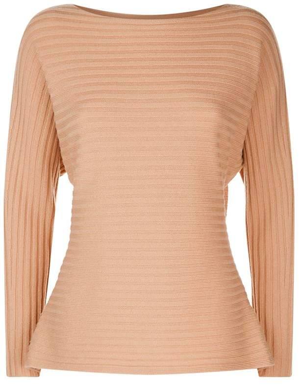 Ribbed Tie Back Sweater