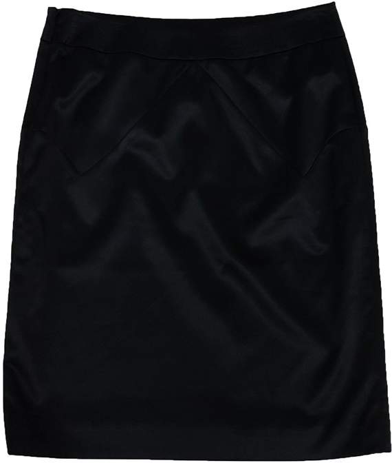 Black Satin Pencil Skirt
