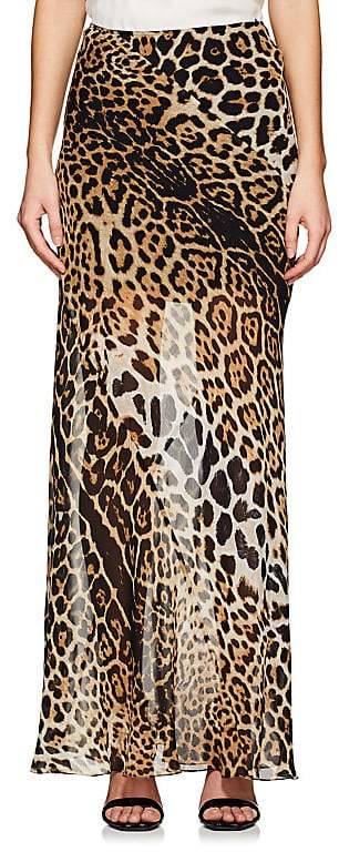 Women's Leopard-Print Silk Maxi Skirt