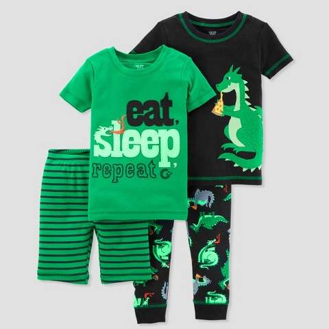 Just One You made by carter Toddler Boys' 4pc Pizza Dragon Pajama Set - Just One You® made by carter's Green