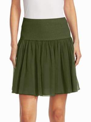 Ribbed Waist Mini Skirt