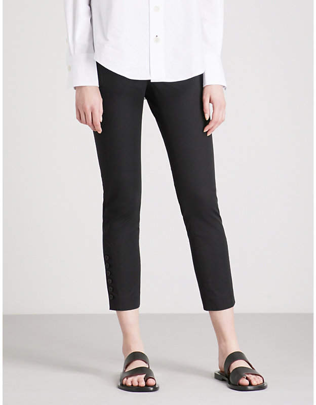 Finley slim-fit cropped stretch-cotton trousers