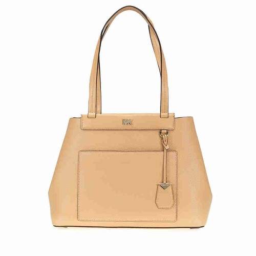 Michael Kors Meredith Medium East/West Bonded Leather Tote- Butternut - ONE COLOR - STYLE