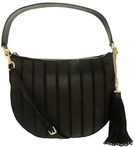 Michael Kors Suede Medium Black Convertible Hobo Handbag - ONE COLOR - STYLE