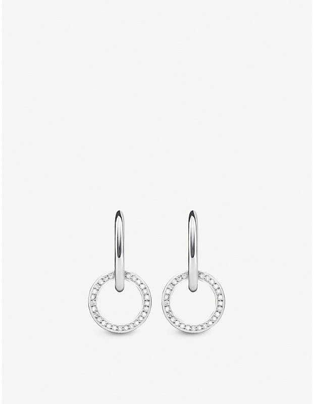Circle sterling silver hoop earrings