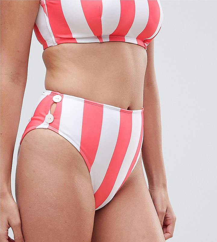 Peek & Beau Stripe High Waisted Bikini Bottom