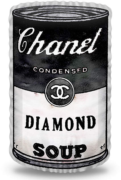 'Diamond Soup' Shaped Throw Pillow