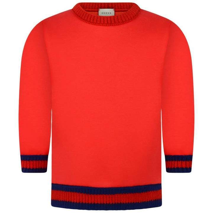 GUCCIBaby Boys Red Neoprene Sweatshirt
