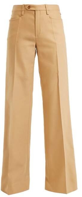 Mid-rise tailored wool-blend trousers