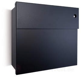 Schwarzer Briefkasten Letterman IV mit Klingel