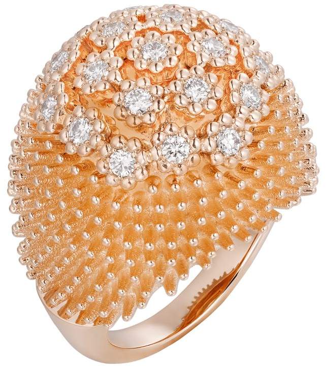 Pink Gold and Diamond Cactus de Bulb Ring