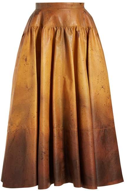 Ombré leather skirt
