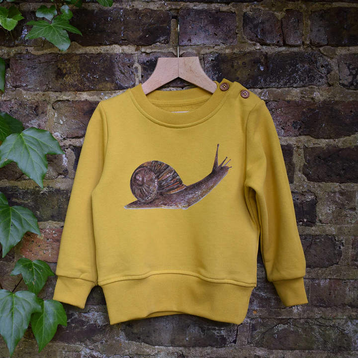 Naomi Stay Children's Organic Cotton Sweatshirt Snail Design