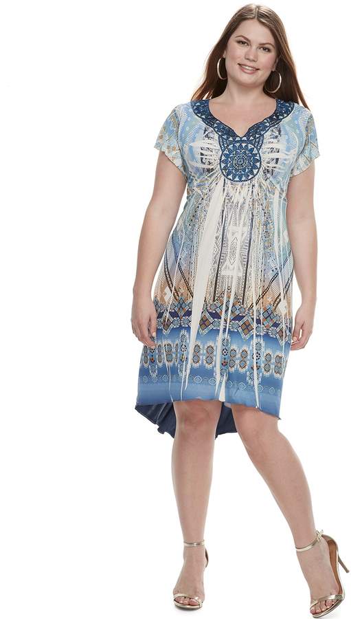 Plus Size World Unity Printed Sublimation Dress
