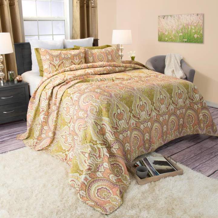 Trademark Global Lavish Home 3-piece Ava Cotton Quilt Set - Full/Queen