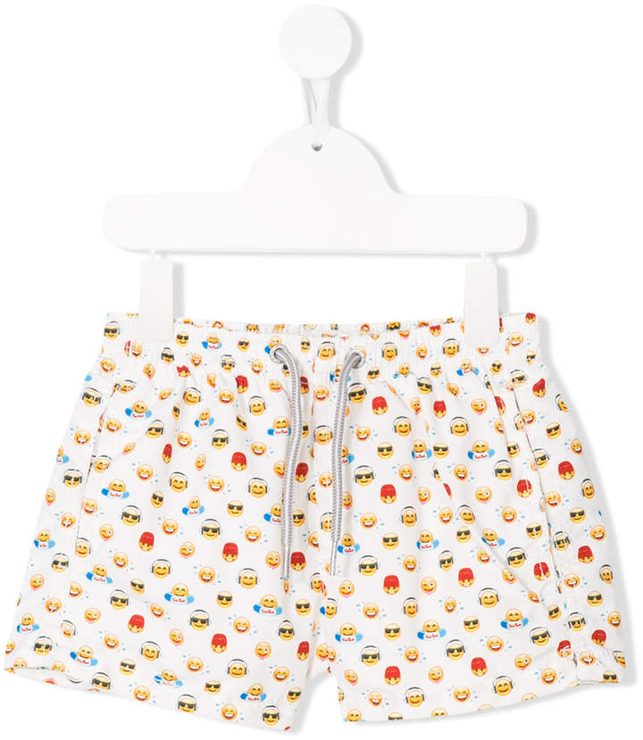 Mc2 Saint Barth Kids emoji print swim shorts