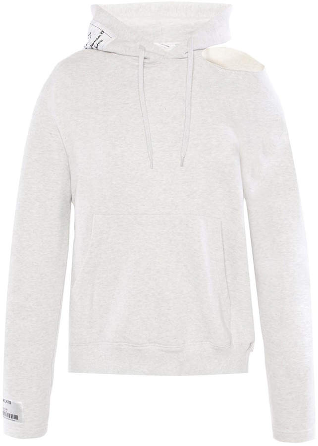 Cut out detail hooded sweatshirt