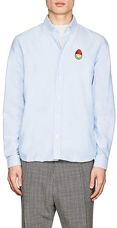 Men's Smiley-Patch Cotton Oxford Shirt