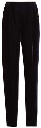 Stella McCartney Velvet Wide Leg Trousers - Womens - Navy
