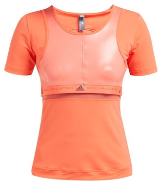 adidas by Stella McCartney Run Scoop Neck T Shirt - Womens - Orange adidas by Stella McCartney Run Scoop Neck T Shirt - Womens - Orange