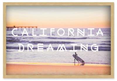 Marmont Hill Dreaming of Surfing 12-Inch x 18-Inch Shadow Box Wall Art