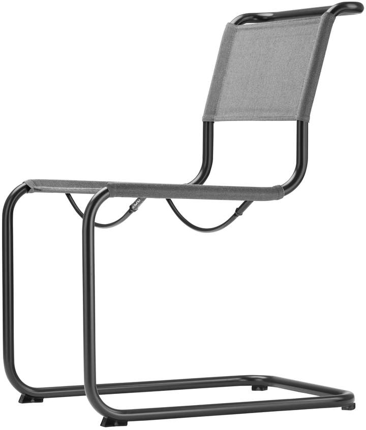 Thonet - S 33 N All Seasons Stuhl, Gestell schwarz (TS 9005) / Gewebe Anthrazit