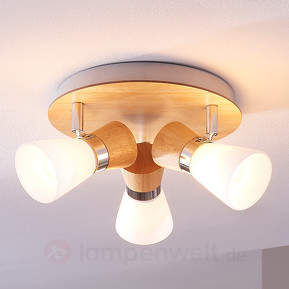 Deckenrondell Vivica mit Holz-Bestandteilen