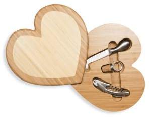 Heart Cheese Board and Tools Set