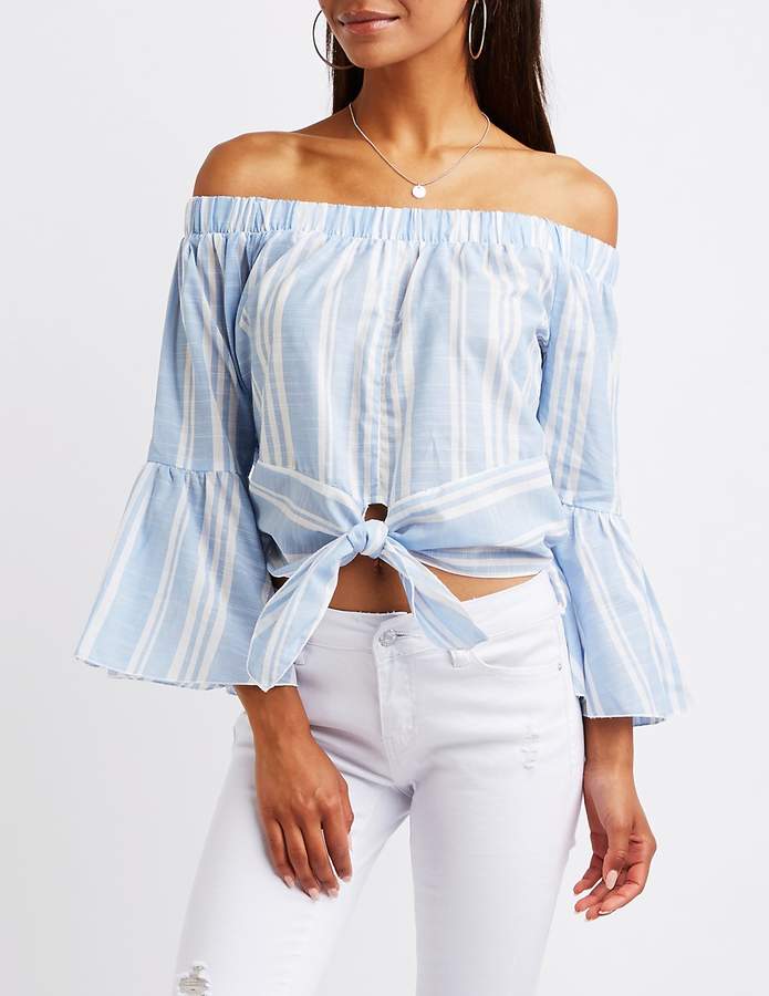 Striped Off The Shoulder Top