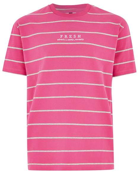 Oversize T-Shirt mit Streifen, pink