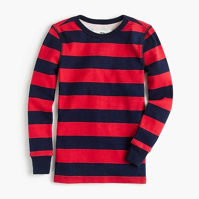 Kids' pajama set in red stripes